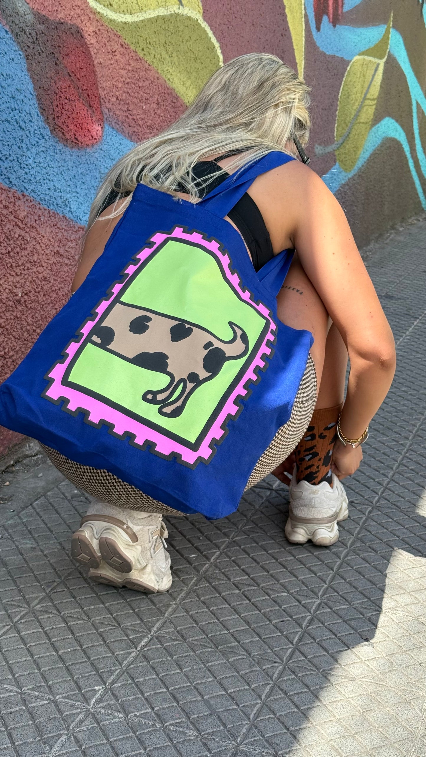 Drawn By Me Tote Bag - Blue